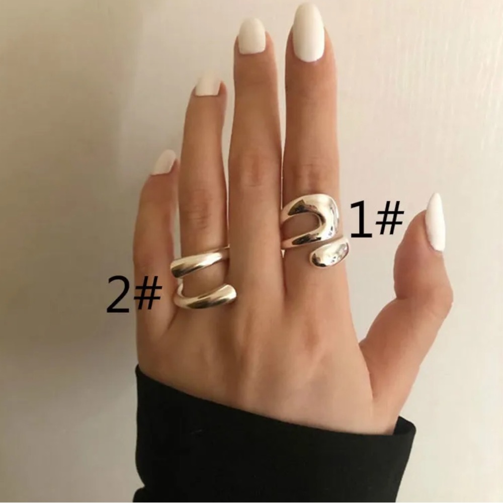 925 Sterling Silver Retro Minimalist Hollow Ring - Picture 5 of 7